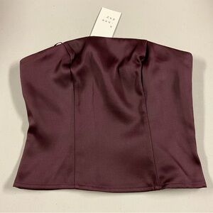 Elegant Burgundy Strapless Top